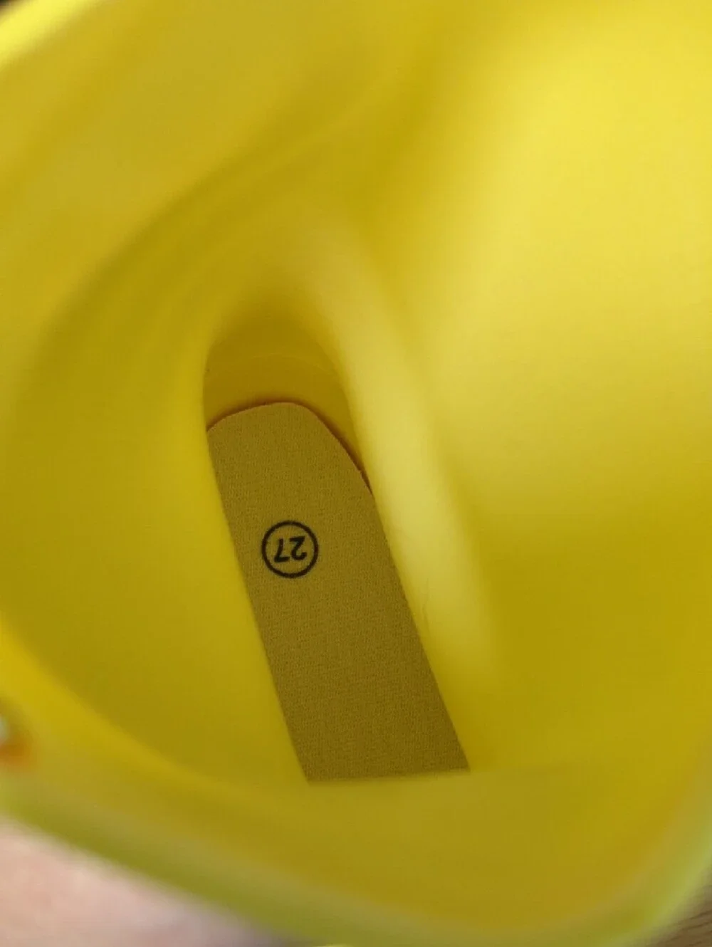 Kids' Glossy Yellow Rain Boots with Orange Handles